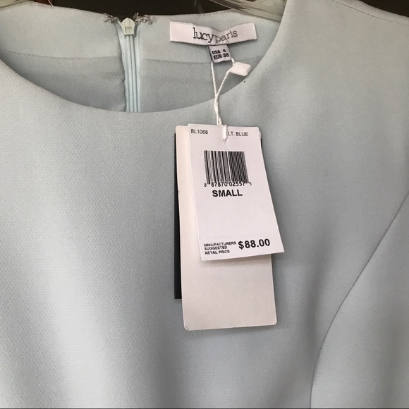 Lucy Paris A-line Dress Blue Bell Sleeves Sz S - Picture 5 of 6